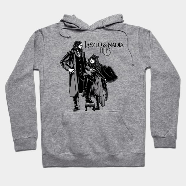 LASZLO AND NADJA BATS BLACK WHITE Hoodie by LALABATIK